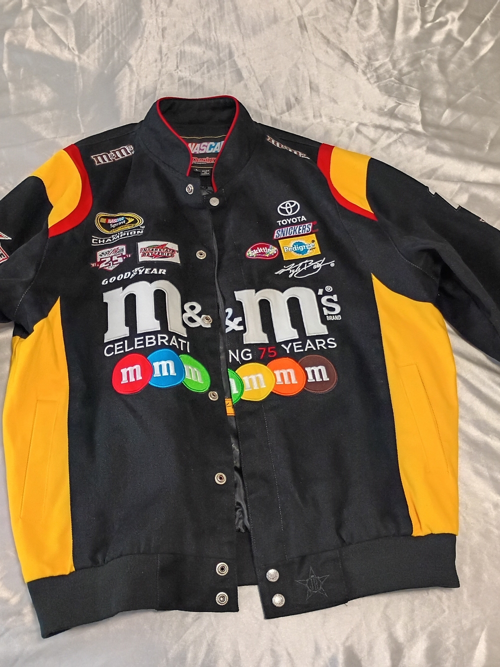 M&M's Men's Black & Yellow Racing Logo Jacket